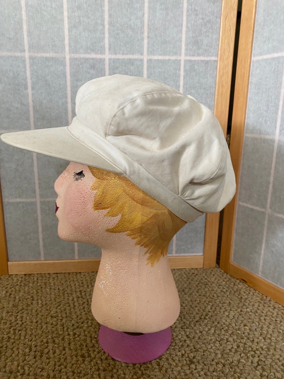 Vintage 1980’s cream white funky newsboy cap - image 2