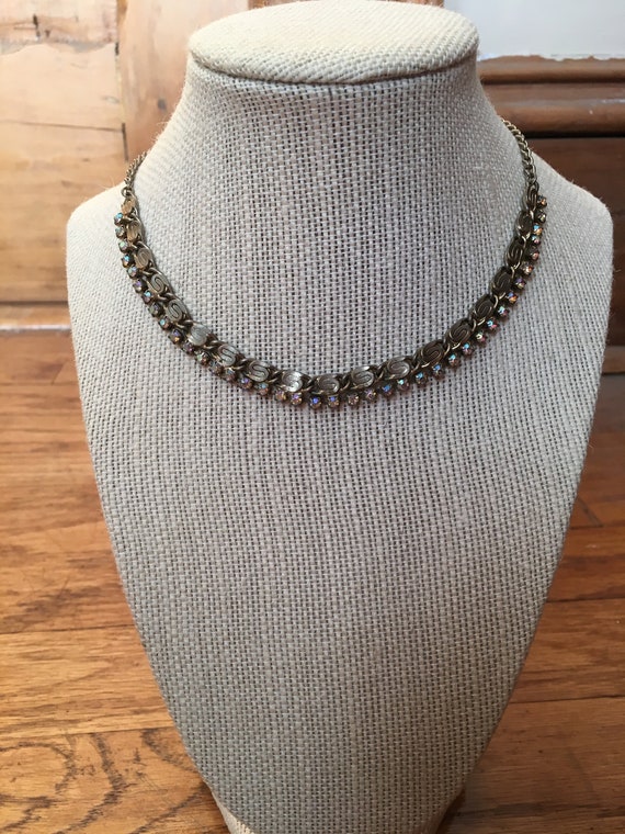 Vintage Gold and Colorful Rhinestone Necklace - image 2