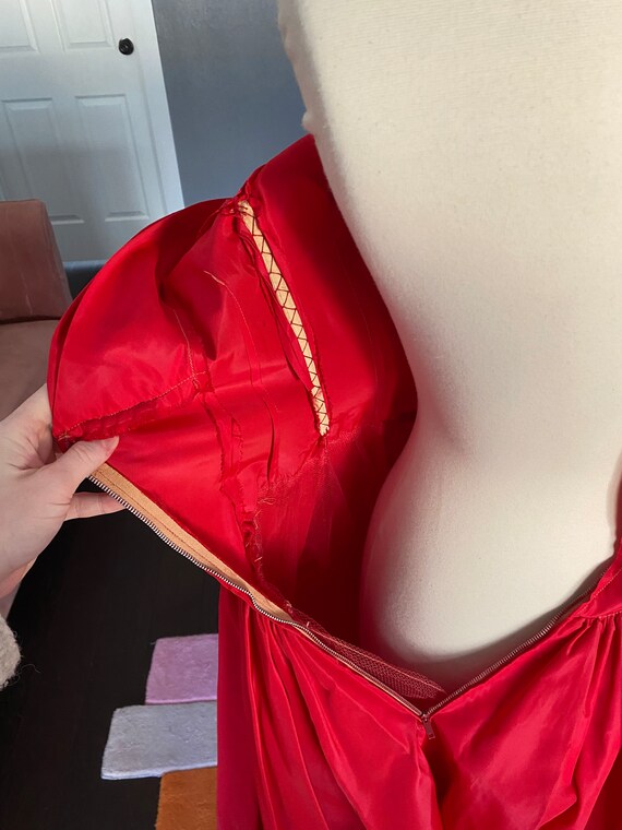 1950s Bright Red Dress Coat