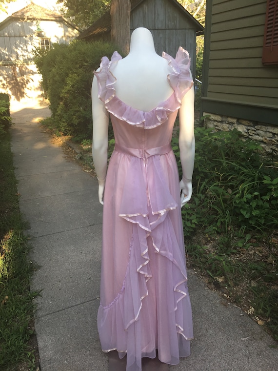 Vintage 1970's Pink Bridesmaid Dress - image 4