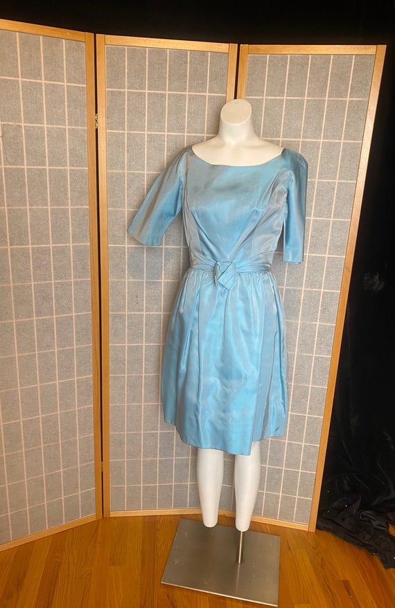 Vintage 1950’s baby blue Harry Kaiser party dress… - image 1