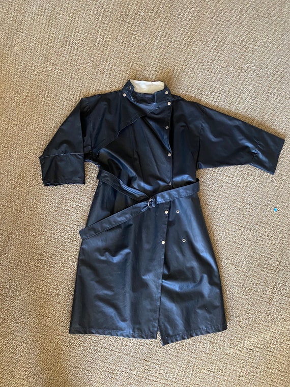 Vintage Black PVC Asymmetrical Saks Fifth Avenue … - image 1