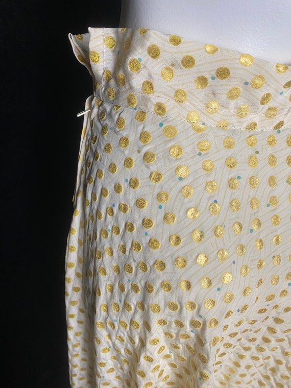 Vintage 1950’s cream and metallic gold polka dot … - image 7