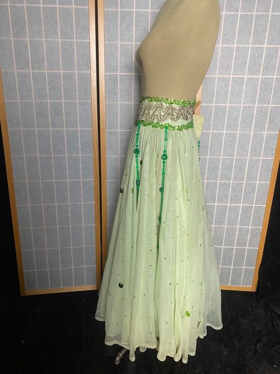 Vintage 1950’s green belly dancer costume skirt, … - image 6