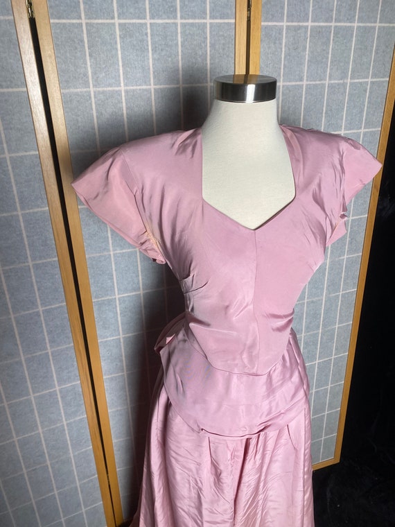 Vintage 1940’s light pink full length formal gown… - image 3