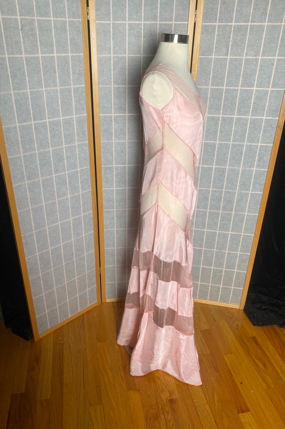 Vintage 1930’s pink sheer mesh dress with matchin… - image 9