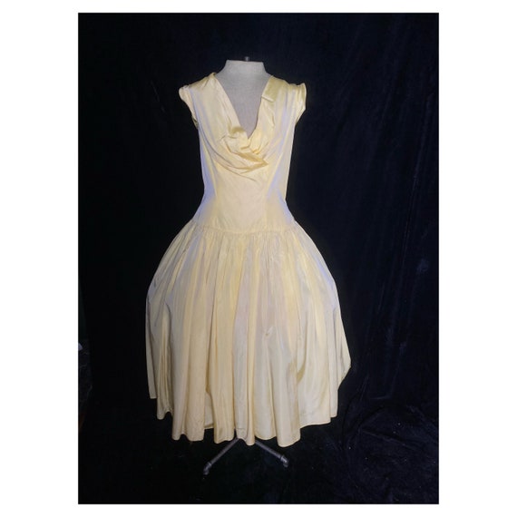 Vintage 1950’s golden yellow Emma Domb part dress… - image 1