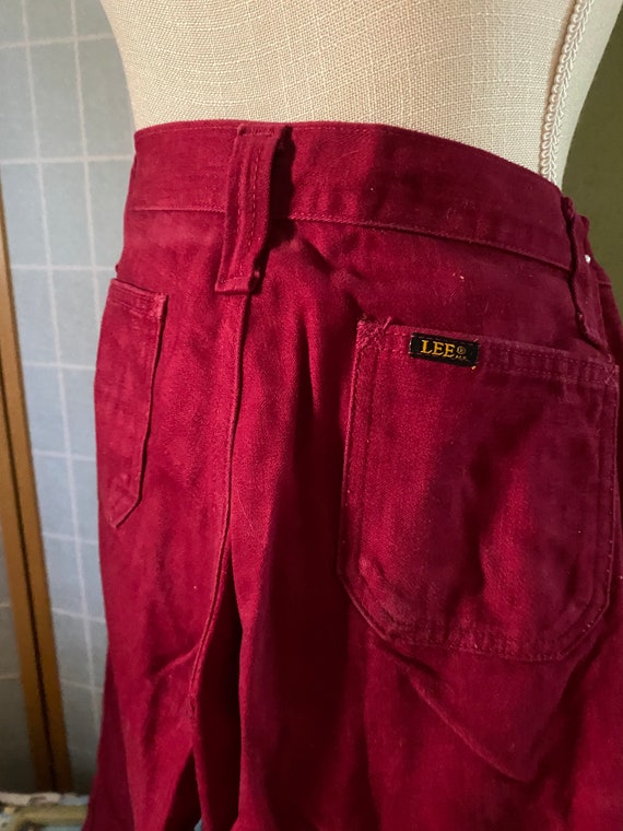 Vintage 1960’s/70’s burgundy red Lens Lee Jeans w… - image 7