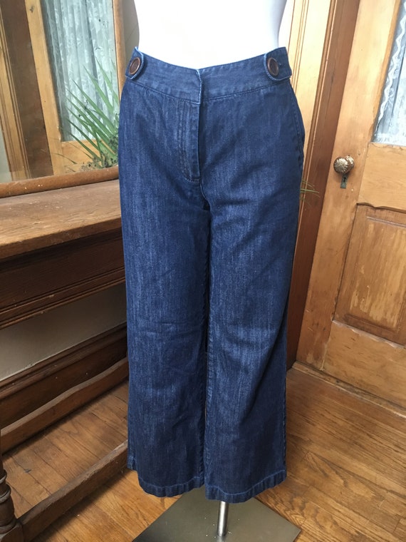 Vintage 1980's Dark Wash Denim Jeans with Large B… - image 2