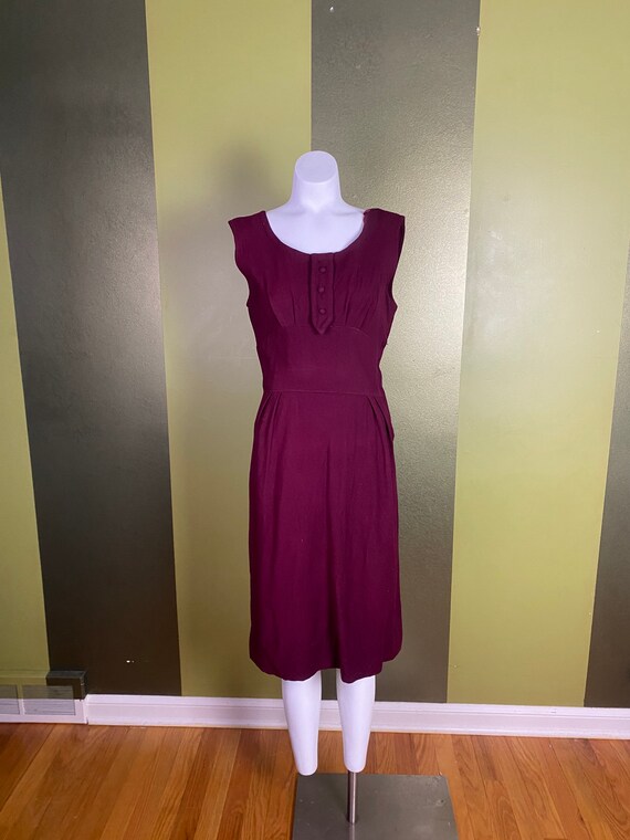 Vintage 1940’s raspberry purple wool dress, size s