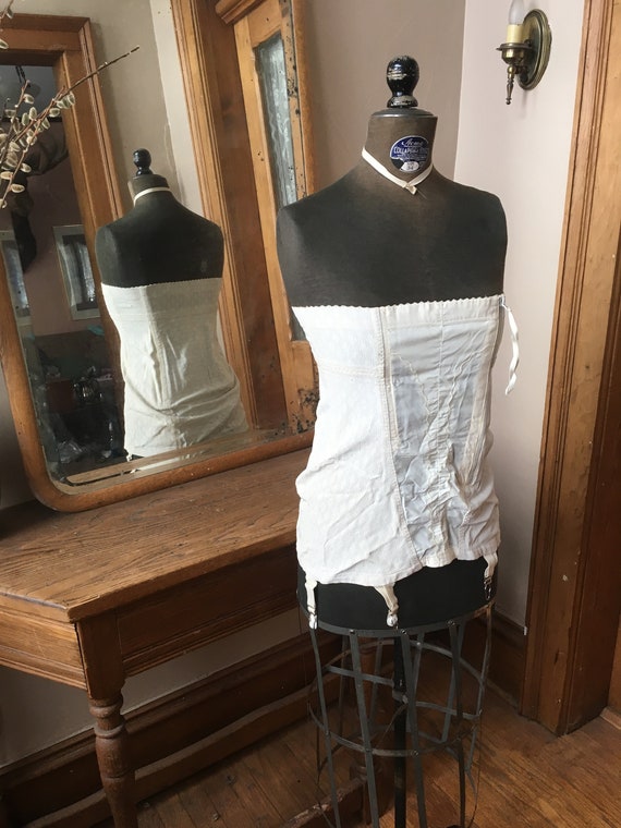 Vintage White Corset with Garters, Formfit Brand
