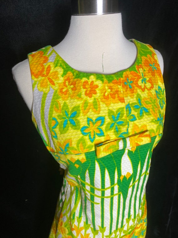 Vintage 1960’s yellow, orange and green waffle cl… - image 2