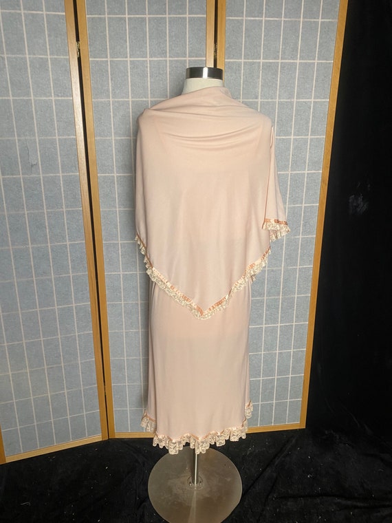 Vintage 1970’s peach pink bridesmaid prom dress, … - image 6