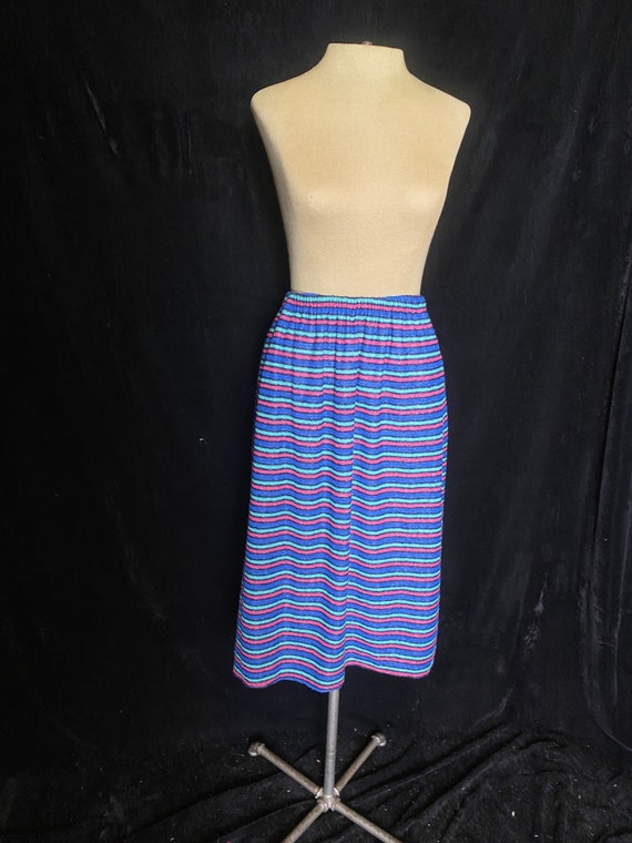Vintage 1980’s blue, teal and pink stripe terryclo