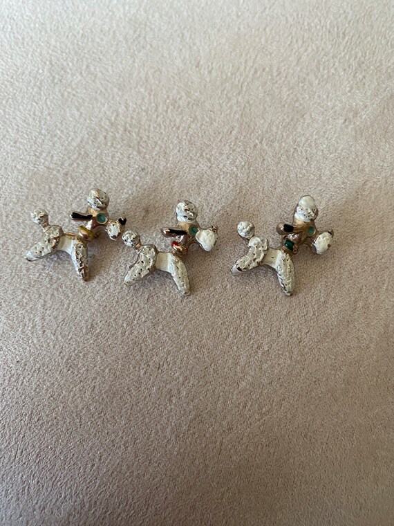 Vintage 1950’s set of 3 miniature poodle pins - image 3