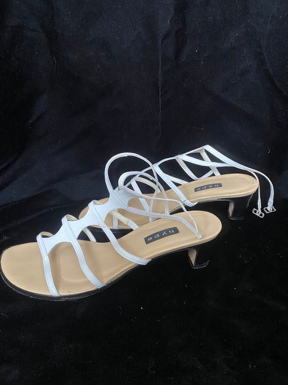 Vintage 1990’s white leather Hype brand strappy h… - image 1