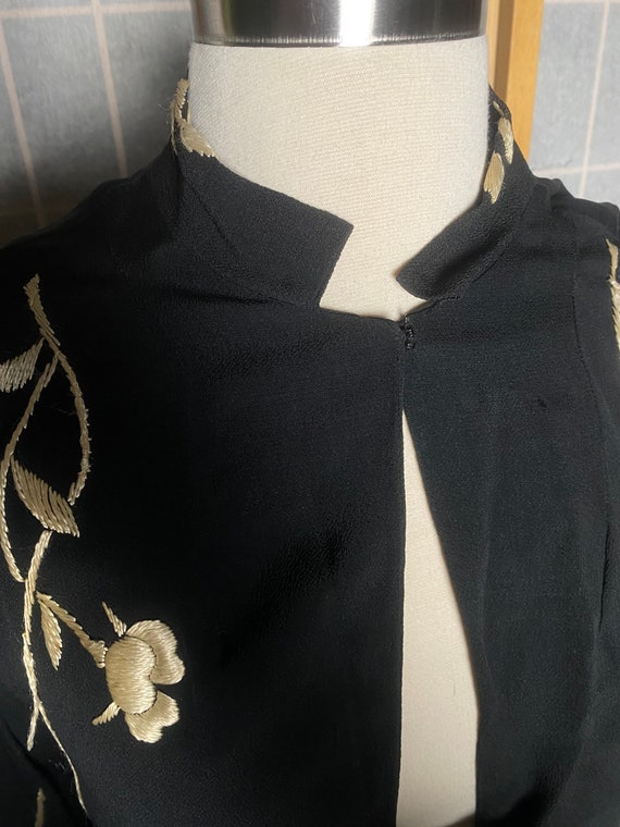 Vintage antique 1920’s black silk asian style jac… - image 2