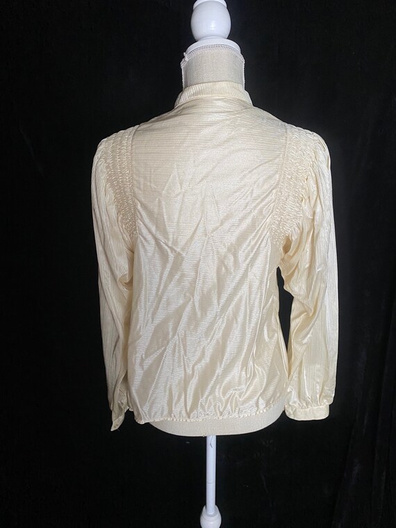 Vintage 1970’s funky cream blouse with micro plea… - image 6