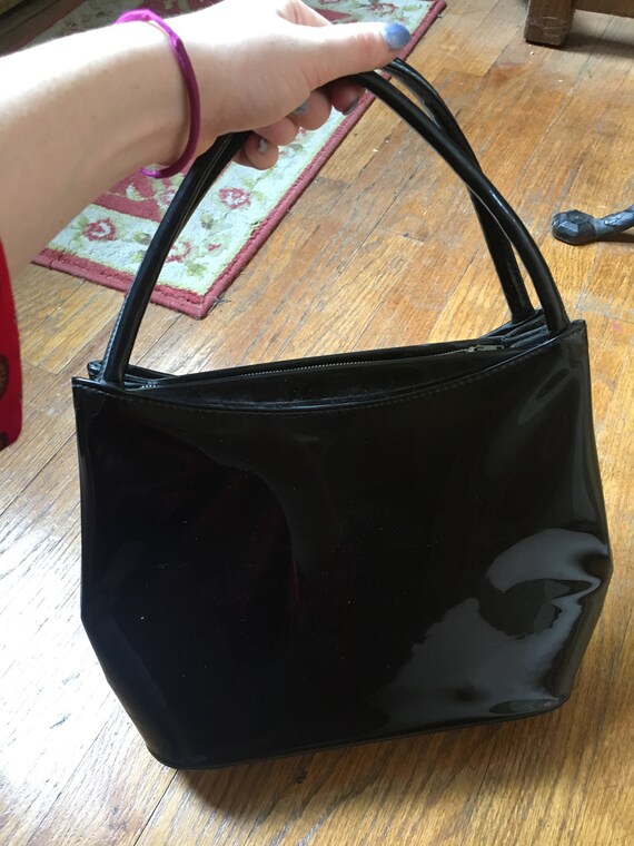 Vintage Black Vinyl Handbag