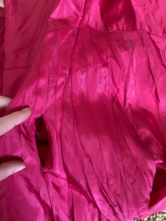 Vintage Antique 1930's Hot Pink Satin Wiggle Dres… - image 10