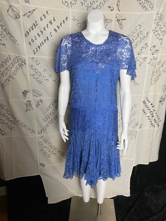 Vintage 1930’s blue lace dress, size small