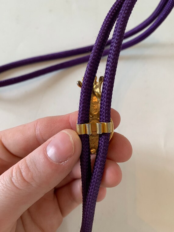 Vintage 1980's Purple Shriner Mason Bolo Tie with… - image 3