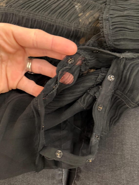 Vintage 1930’s 40’s sheer black gown, dress size … - image 14