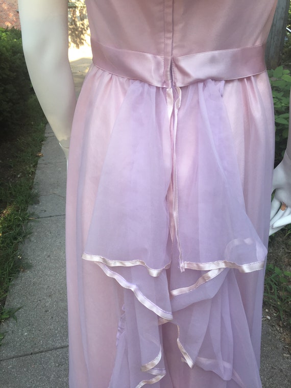 Vintage 1970's Pink Bridesmaid Dress - image 6