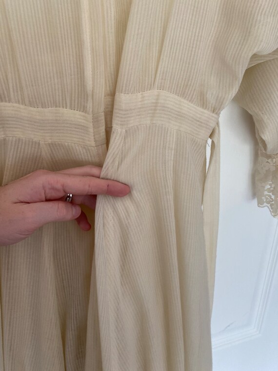 Vintage 1970’s cream beige sheer Gunne Sax dress,… - image 6