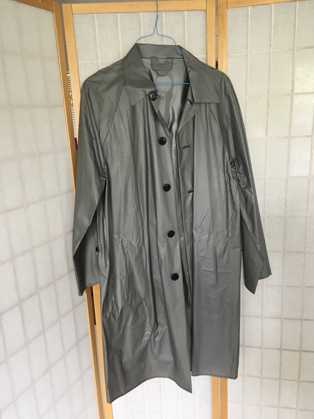 Vintage Dark Gray Rain Coat Trench Coat Rain Wear - Etsy