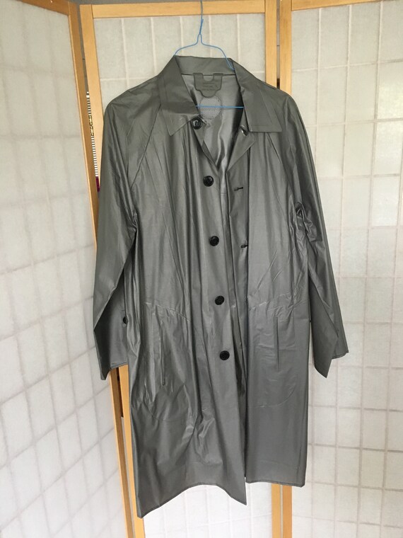 Vintage Dark Gray Rain Coat Trench Coat Rain Wear