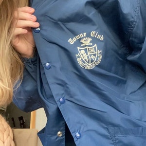 Vintage 1970s navy blue Towne Club windbreaker, size Large image 6