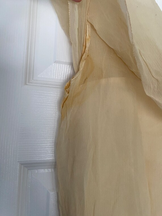 Vintage antique 1920’s 1930’s cream silk chiffon … - image 9