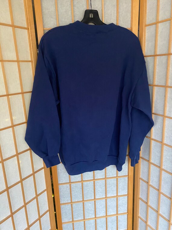 Vintage 1980’s 1990’s blue crewneck sweatshirt wi… - image 4