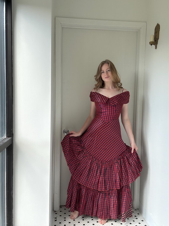 white christmas dresses Red Plaid Long Sleeve Mini Dress - All Dresses main image 1