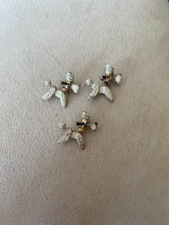 Vintage 1950’s set of 3 miniature poodle pins