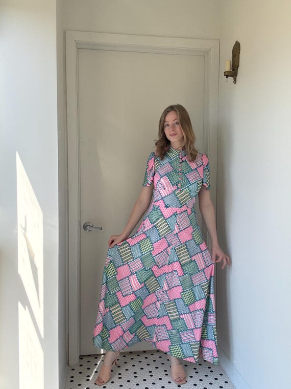 pastel patchwork dress Cora Pastel Floral Patchwork Maxi Dress