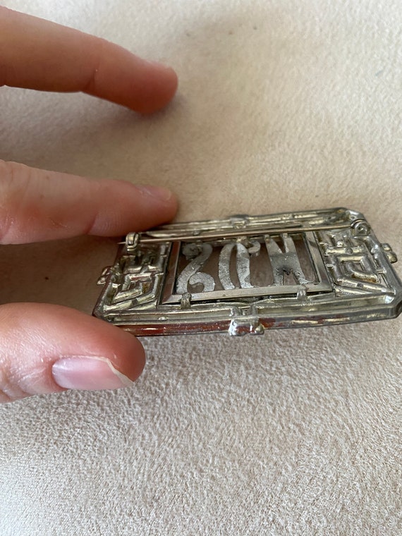 Pince De Cravate Vintage Argent Sterling Marcassite Avec Initiales P S - Style Art Déco - Occasion