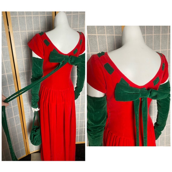 SALE Vintage 1940’s red and green cotton velvet C… - image 6