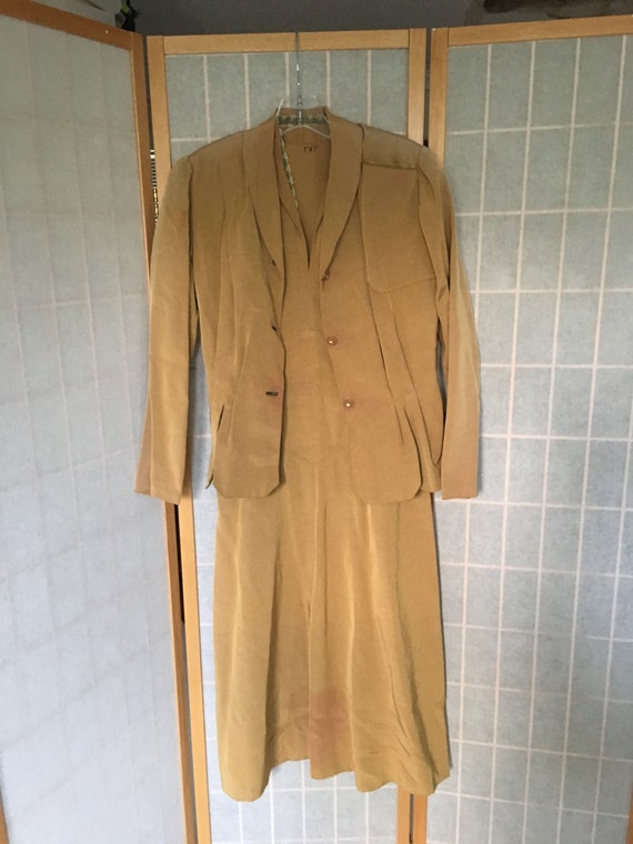 Vintage 1940's Golden Yellow Dress and Matching Bl
