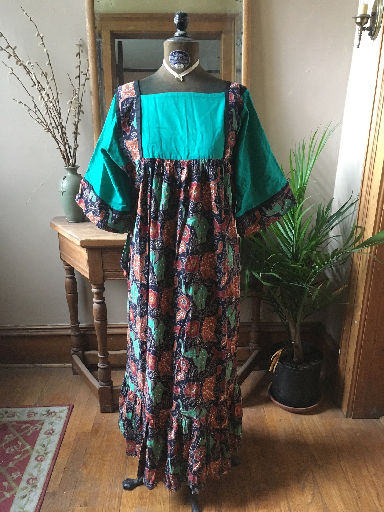 Vintage Novelty Print Cotton Dress Etsy