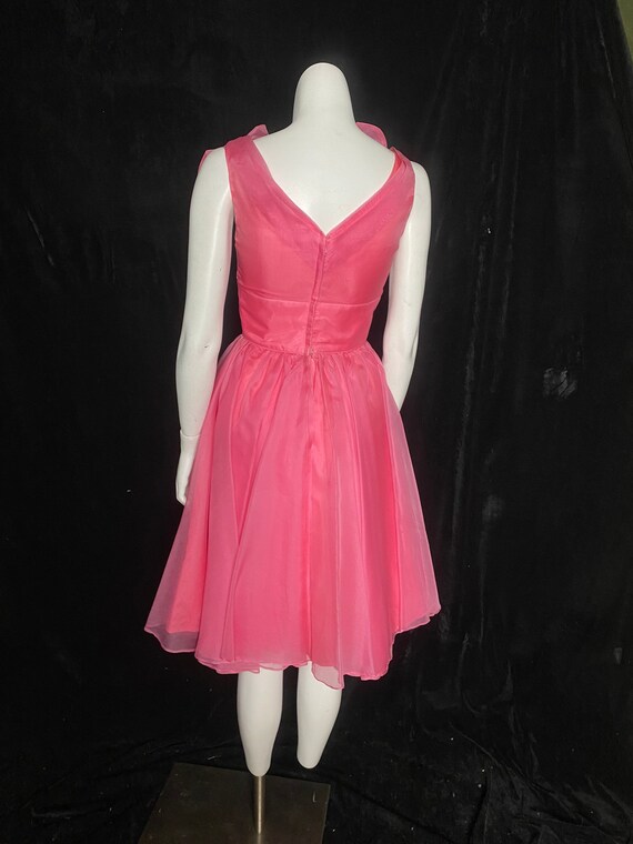 Vintage 1950’s bright pink sheer tulle party dres… - image 8