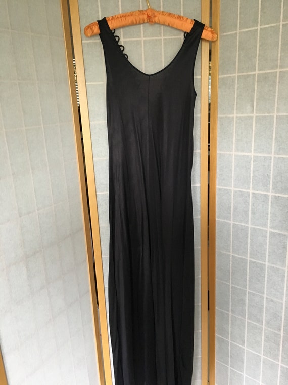 Vintage 1960's Black Nylon Long Semi Sheer Nighti… - image 4