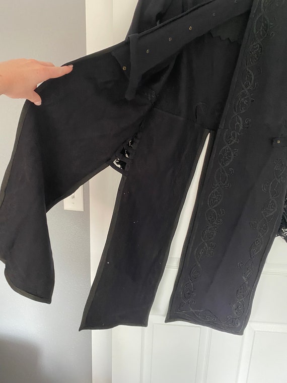 Vintage antique 1900’s black embroidered coat, si… - image 10