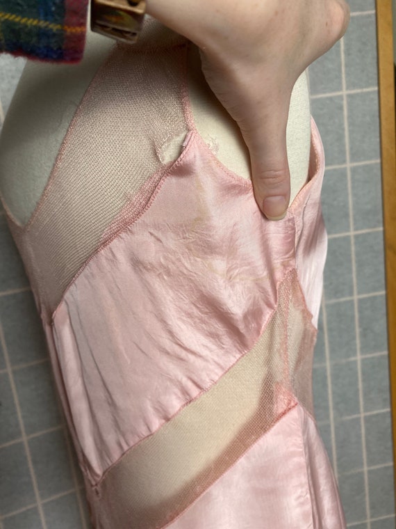 Vintage 1930’s pink sheer mesh dress with matchin… - image 7