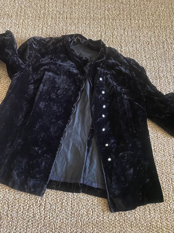 Antique Vintage Black Velvet 1890'S Jacket, Blazer - image 2