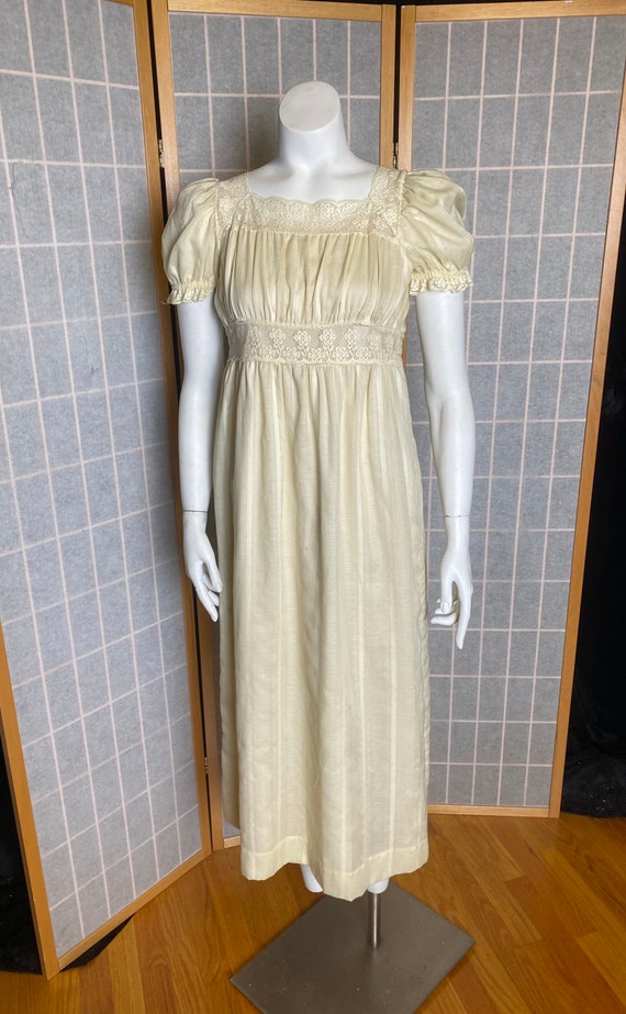 Vintage 1970’s cream empire waist dress from Lanz… - image 2