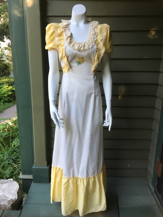 Vintage 1970's Cotton Maxi Dress