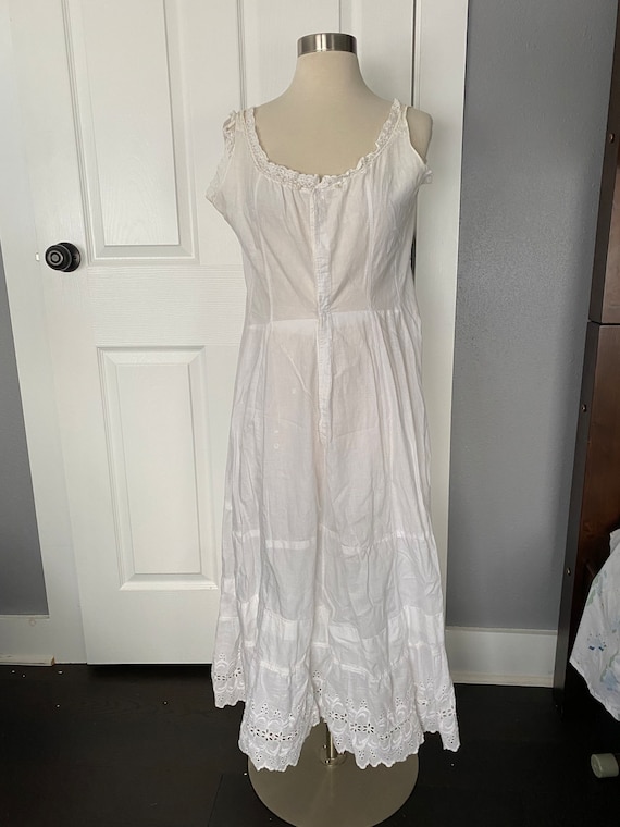 Antique 1900s white cotton nightgown, undergarmen… - image 1
