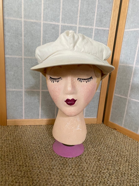 Vintage 1980’s cream white funky newsboy cap - image 4